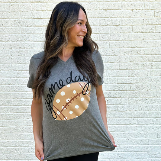 SPORTS LIFE3: Polkadot Football Game Day - VNECK