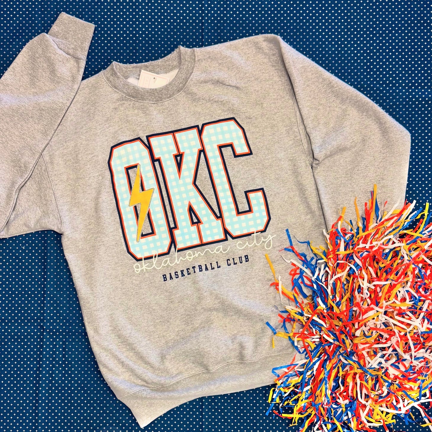 OKC SPIRIT 2025: OKC Gingham (ULTIMATE COTTON SWEATSHIRT)