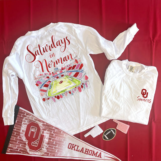 UNIV. OF OK 2025: Saturdays in Norman (COMFORT COLORS LONGSLEEVE)