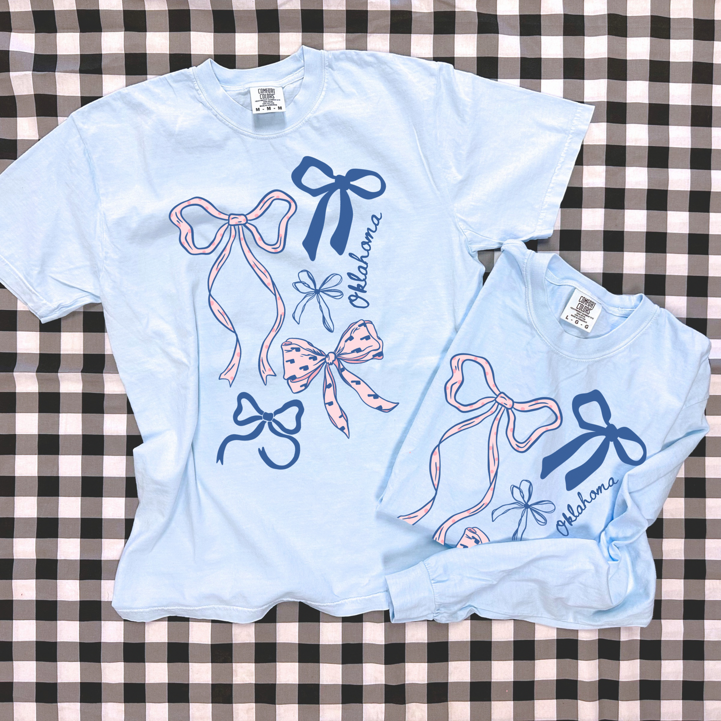 OKLAHOMA 2026: Oklahoma Bows (COMFORT COLORS SHORTSLEEVE or LONGSLEEVE)