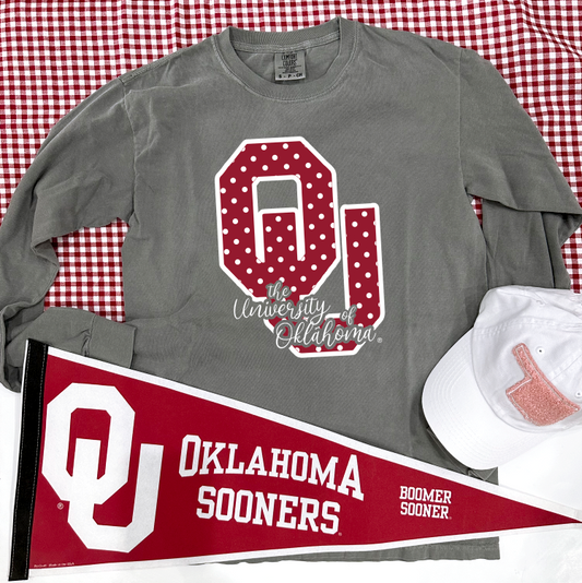 UNIV of OK 2023: OU Polkadot Logo (LONGSLEEVE)