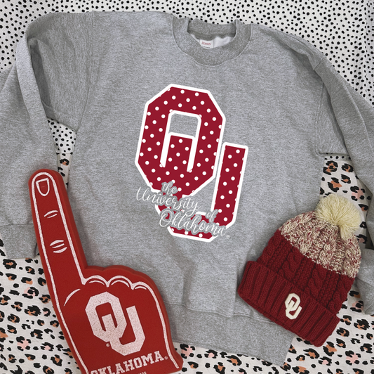 UNIV of OK 2023: OU Polkadot Logo (SWEATSHIRT)