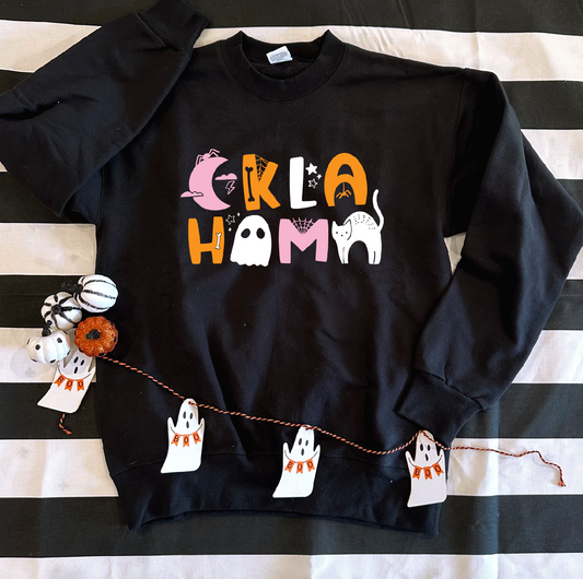 SWEET TEE TUESDAY: OKLA-HOMA Halloween Icons (BASIC SWEATSHIRT)