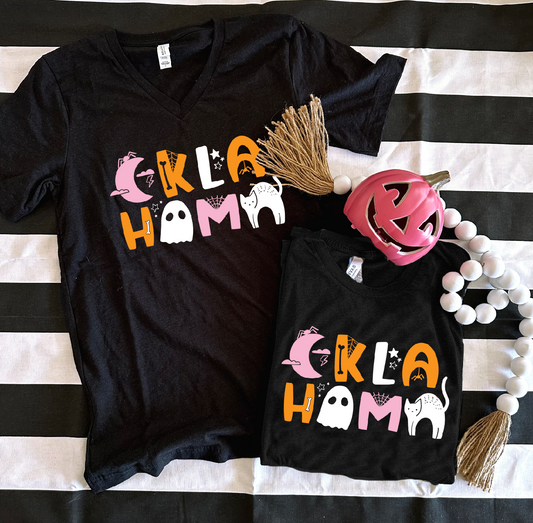 SWEET TEE TUESDAY: OKLA-HOMA Halloween Icons (BELLA CANVAS VNECK or CREW NECK)