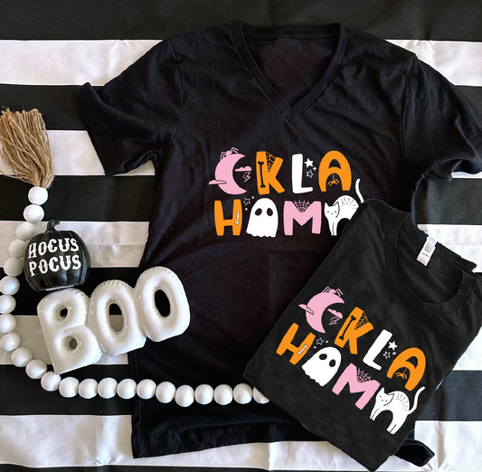 HALLOWEEN: OKLA-HOMA Halloween Icons (VNECK or CREW NECK)