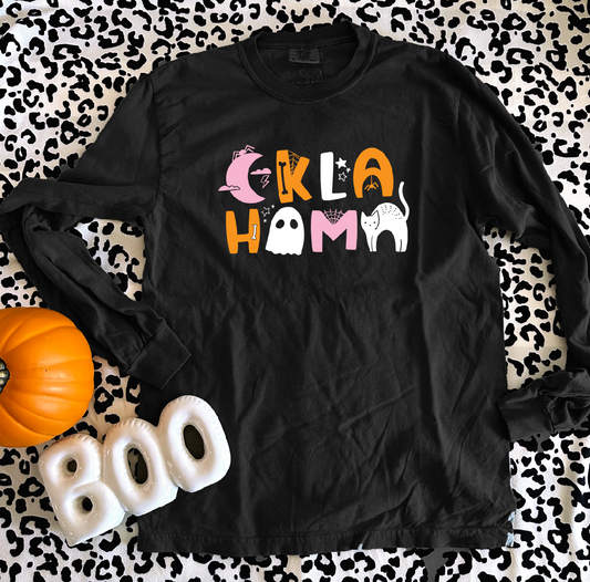 SWEET TEE TUESDAY: OKLA-HOMA Halloween Icons (COMFORT COLORS LONGSLEEVE)