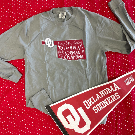 UNIV. OF OK 2024: Never Been....Norman, Oklahoma (COMFORT COLORS LONGSLEEVE)