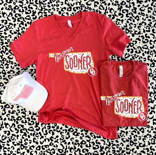 UNIV. OF OK 2024: Boomer Sooner Oklahoma (BELLA CANVAS VNECK)