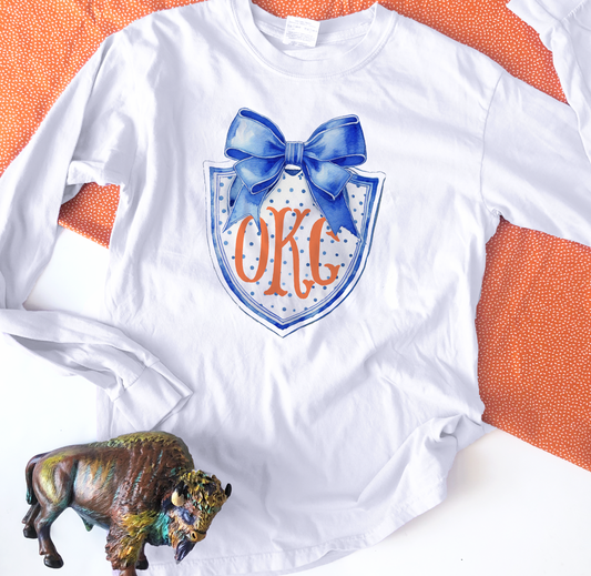 OKS SPIRIT: OKC Watercolor Monogram & Shield (COMFORT COLORS SHORTSLEEVE)