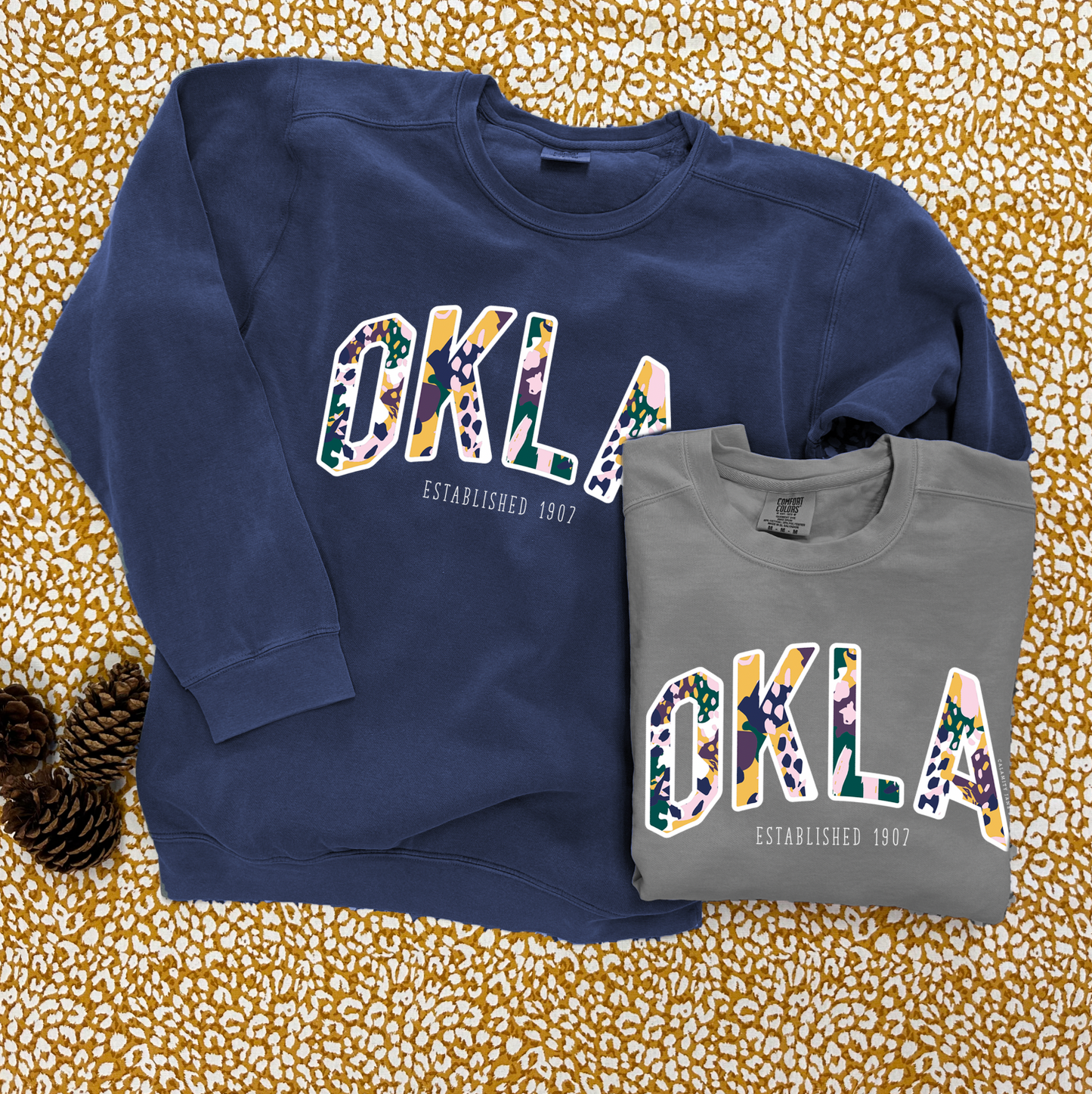 OKLAHOMA 2025: OKLA Vincent Fall Abstract (COMFORT COLORS SWEATSHIRT)