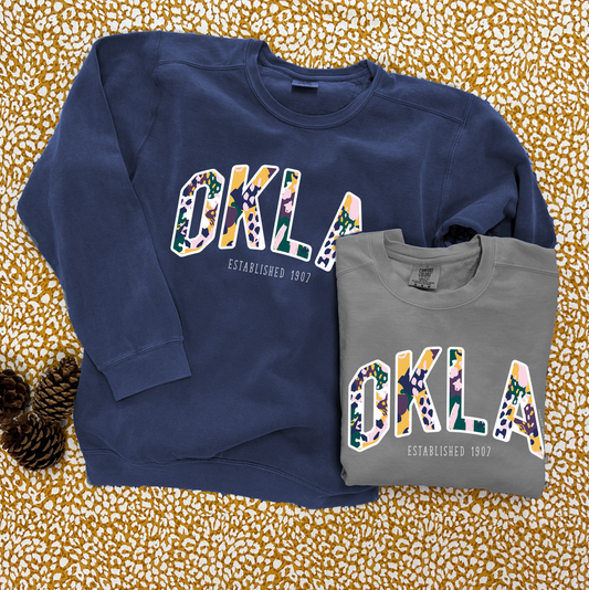 OKLAHOMA 2025: OKLA Vincent Fall Abstract (COMFORT COLORS SWEATSHIRT)