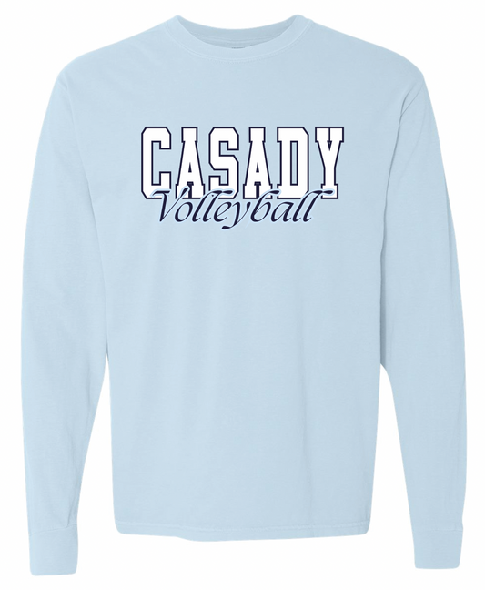 CASADY VOLLEYBALL 2025: "CASADY Volleyball Chambray" *With Optional Name & Number* - ADULT COMFORT COLORS LONGSLEEVE