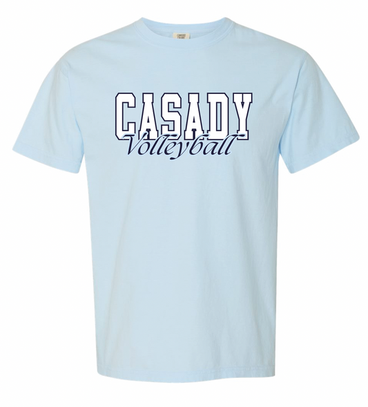 CASADY VOLLEYBALL 2025: "CASADY Volleyball Chambray" *With Optional Name & Number* - YOUTH COMFORT COLORS SHORTSLEEVE