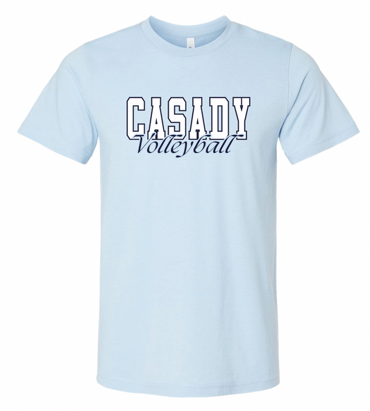 CASADY VOLLEYBALL 2025: "CASADY Volleyball Chambray" *With Optional Name & Number* - ADULT BELLA CANVAS TEE