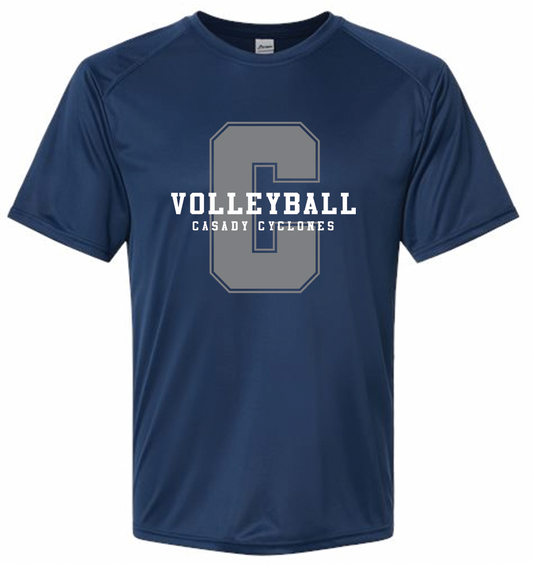 CASADY VOLLEYBALL 2025: NAVY "C" *With Optional Name & Number* - ADULT DRI-FIT TEE