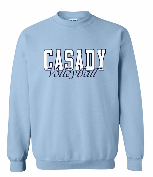 CASADY VOLLEYBALL 2025: "CASADY Volleyball Chambray" *With Optional Name & Number* - YOUTH CREWNECK SWEATSHIRT