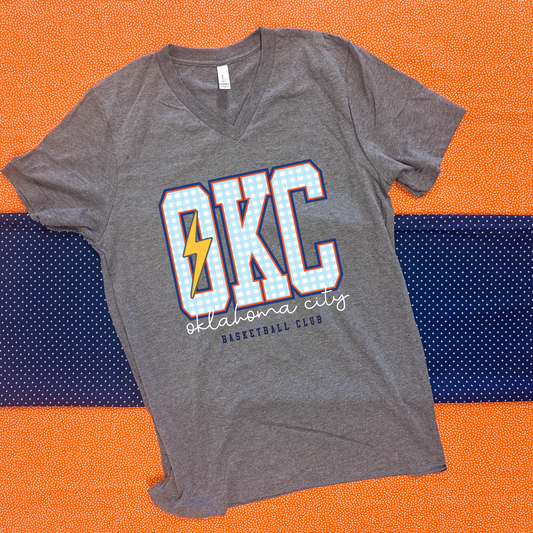 OKC SPIRIT 2025: OKC Gingham (VNECK)