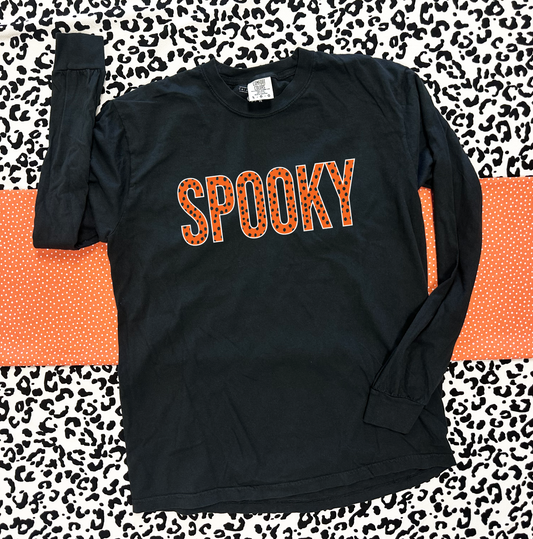 HALLOWEEN 2025: SPOOKY Messy Dots (COMFORT COLORS LONGSLEEVE)