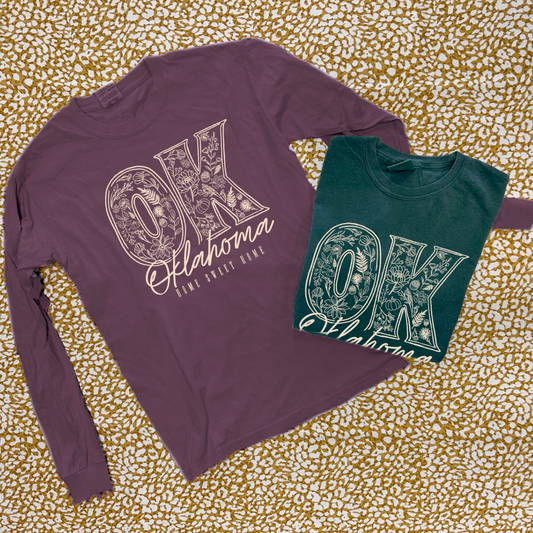 SWEET TEE TUESDAY: OK Fall Chalk Art - Home Sweet Home (COMFORT COLORS LONGSLEEVE)