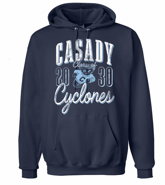 CASADY: Class of 2030, Vintage Casady Cyclones - Navy (ULTIMATE HOODIE)