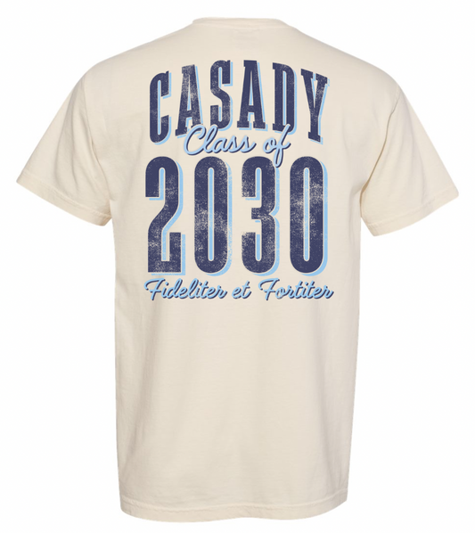CASADY: Class of 2030, Front & Back Text (COMFORT COLORS SHORTSLEEVE)