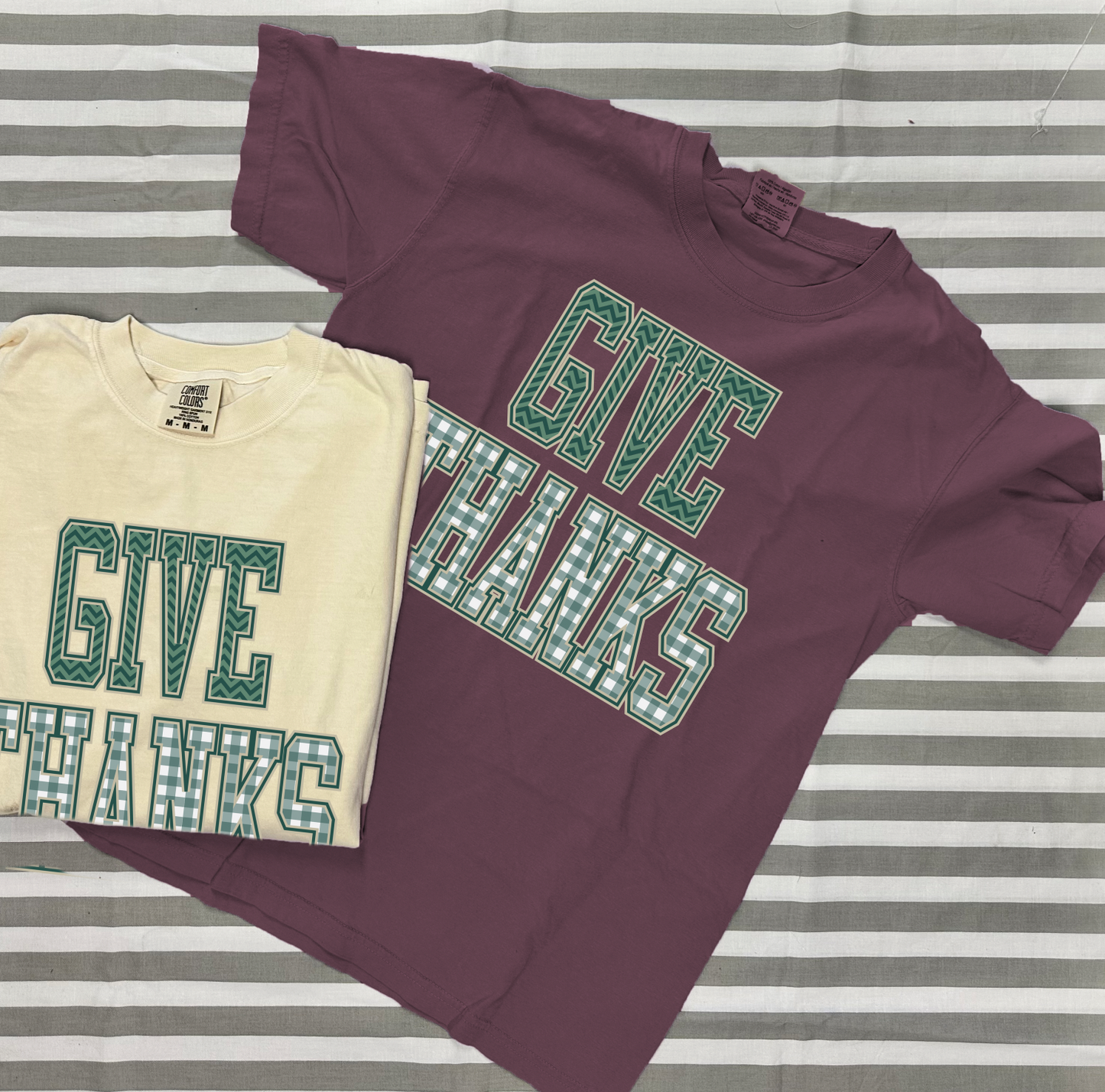 SWEET TEE TUESDAY: Give Thanks Mixed Pattern (COMFORT COLORS SHORTSLEEVE)