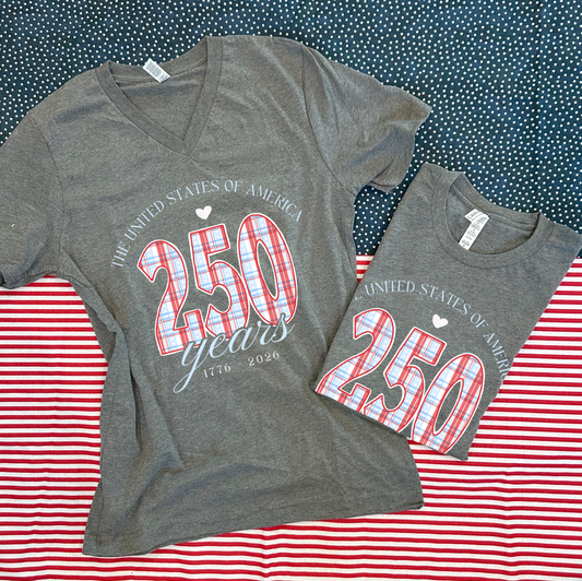 AMERICAN SPIRIT 2026: USA *250 Years* (BELLA CANVAS VNECK or CREW NECK)