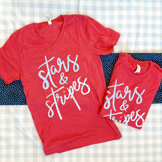 AMERICAN SPIRIT 2026: Stars & Stripes (BELLA CANVAS VNECK or CREW NECK)