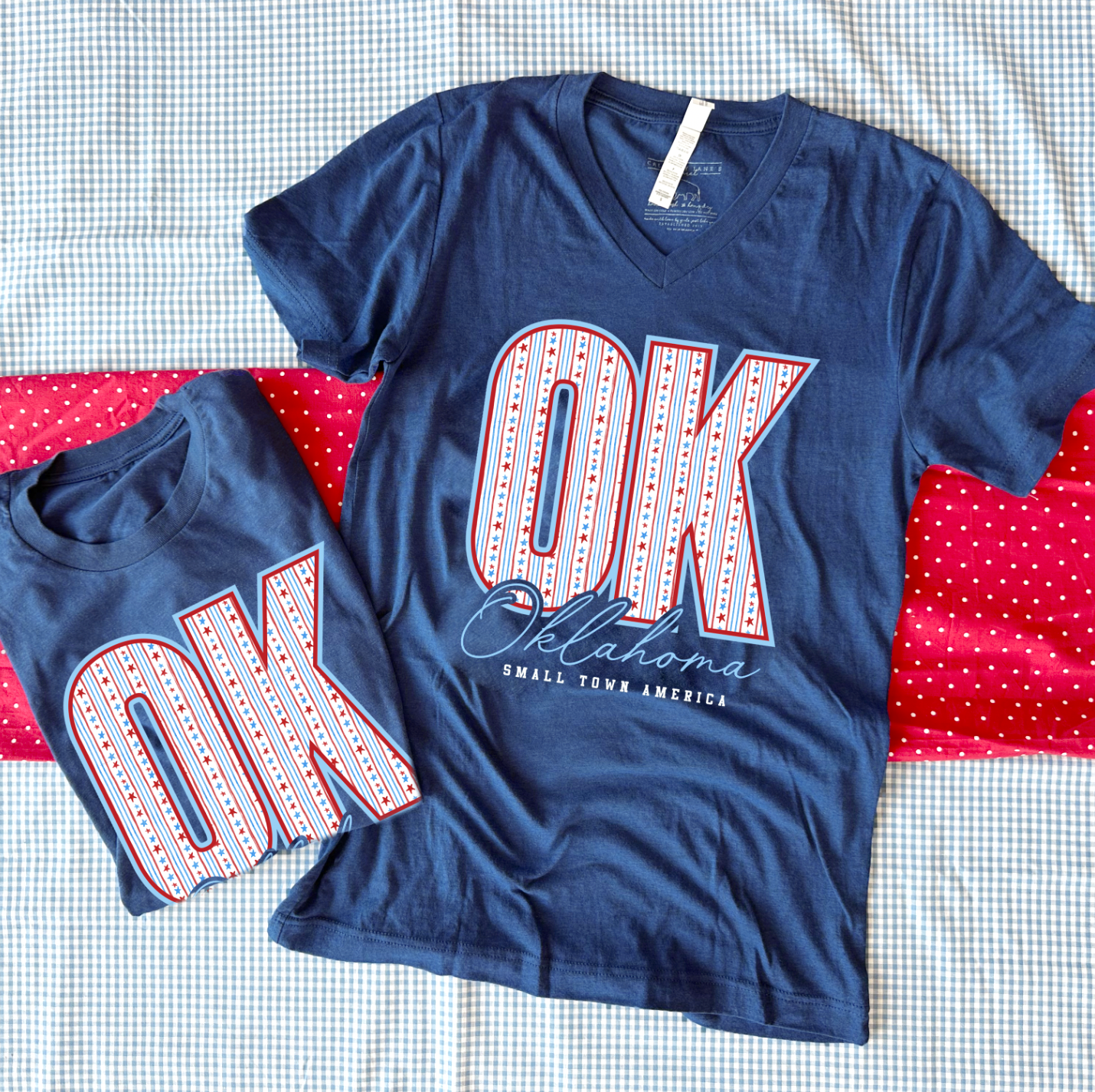 AMERICAN SPIRIT 2026: OK Small Town America (BELLA CANVAS VNECK or CREW NECK)