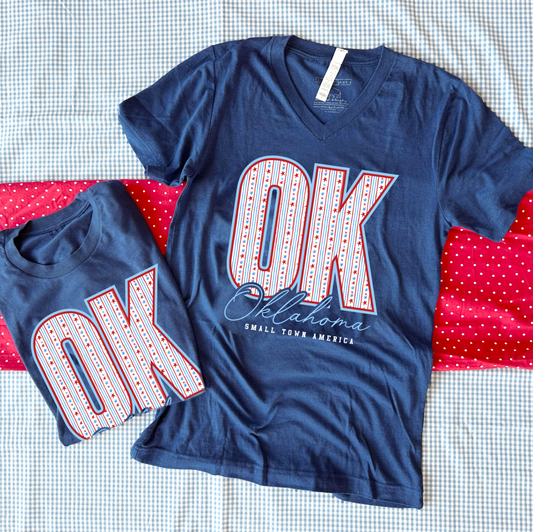 AMERICAN SPIRIT 2026: OK Small Town America (BELLA CANVAS VNECK or CREW NECK)