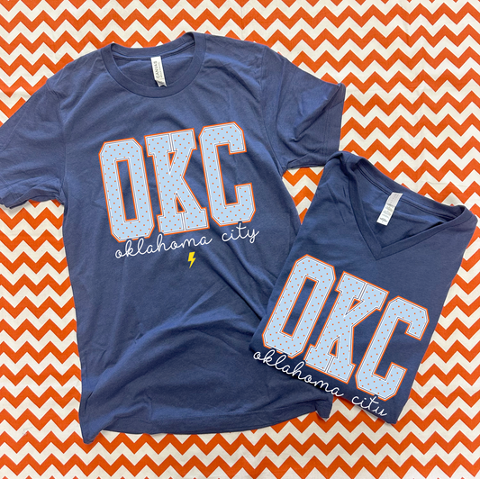 OKC SPIRIT 2026: OKC Polkadots (BELLA CANVAS VNECK or CREW NECK)