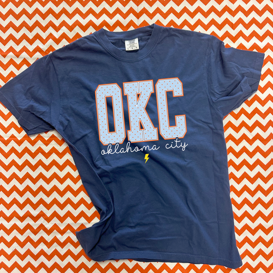 OKC SPIRIT 2026: OKC Polkadots (COMFORT COLORS - SHORTSLEEVE or LONGSLEEVE)