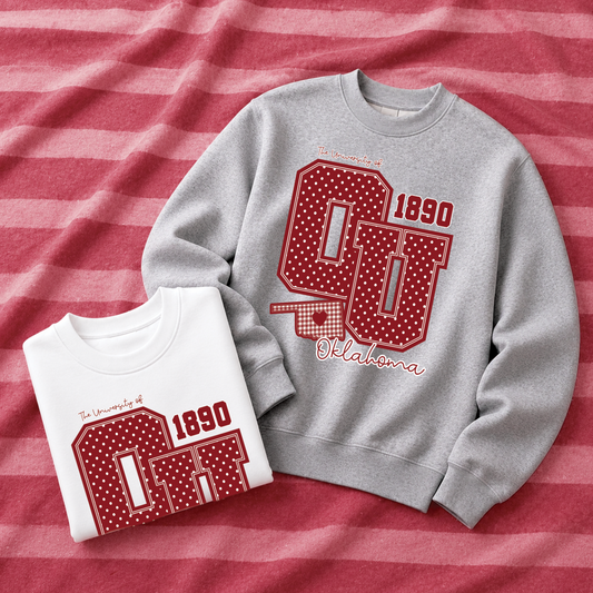 UNIV. of OKLAHOMA 2026: Big OU Polkadot & Gingham (SWEATSHIRT)