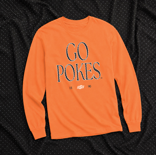 OK STATE 2026: Go Pokes Classic Polkadot (COMFORT COLORS LONGSLEEVE)