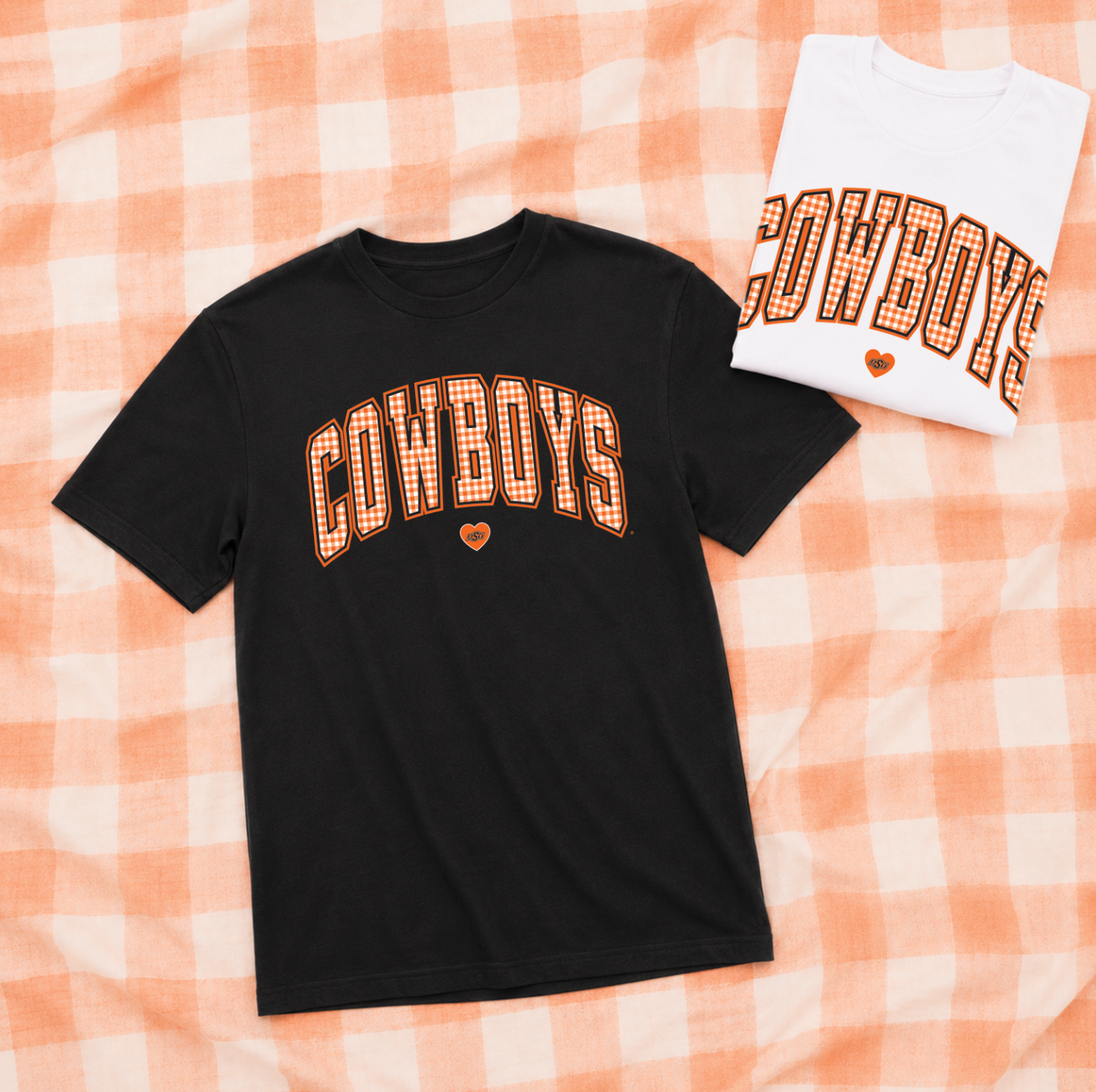 OK STATE 2026: Cowboys Gingham (COMFORT COLORS SHORTSLEEVE)