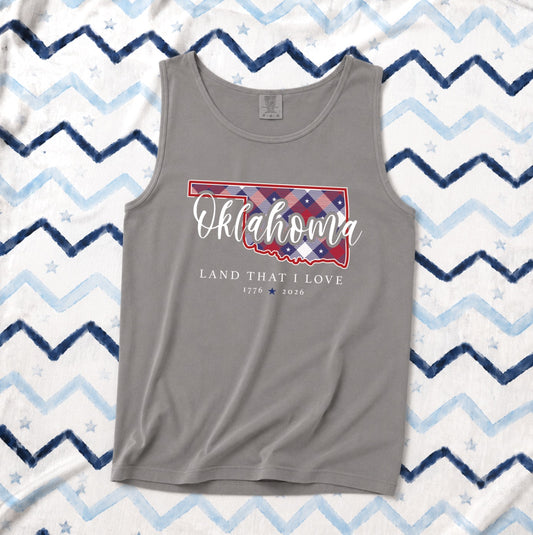 SWEET TEE TUESDAY: OKLAHOMA LAND THAT I LOVE (COMFORT COLORS - TANK TOP)