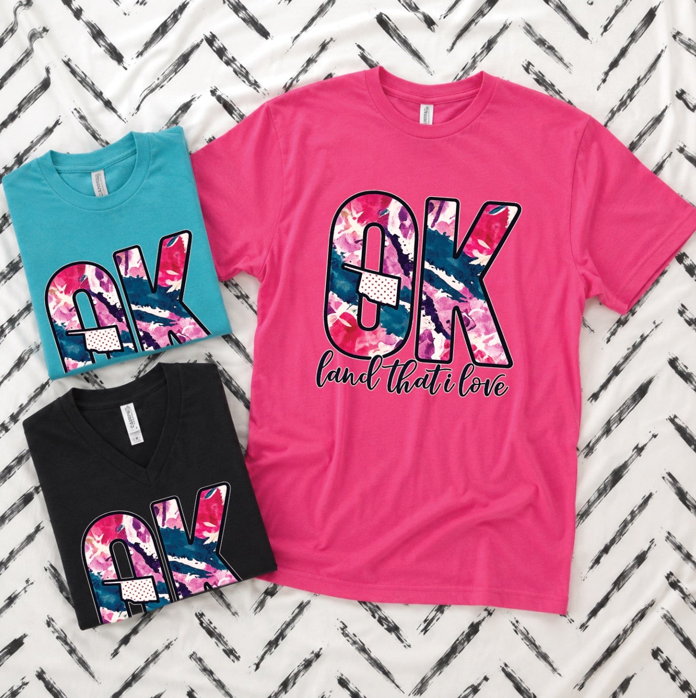 SWEET TEE TUESDAY: OK SUMMER ABSTRACT (BASIC VNECK or CREW NECK)