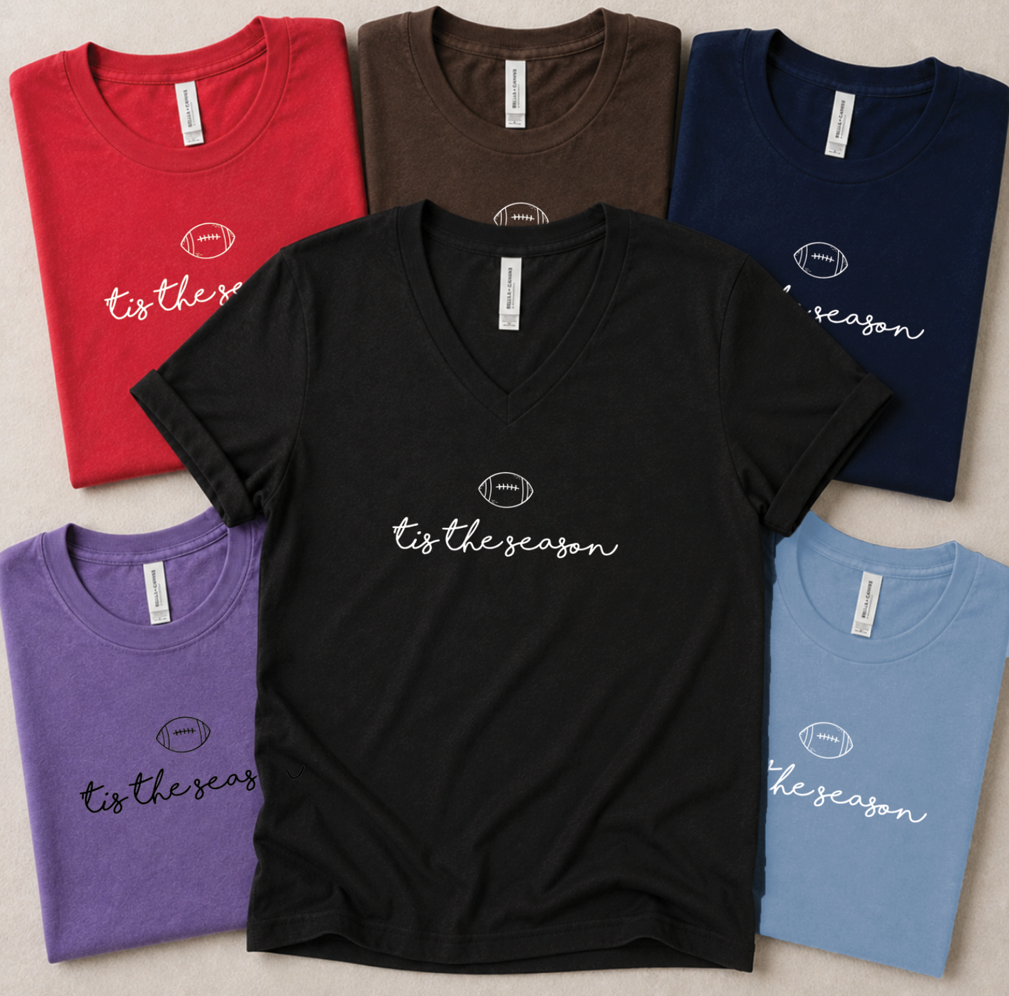 SWEET TEE TUESDAY: 'Tis the Season FOOTBALL (BELLA CANVAS CREW NECK or VNECK)