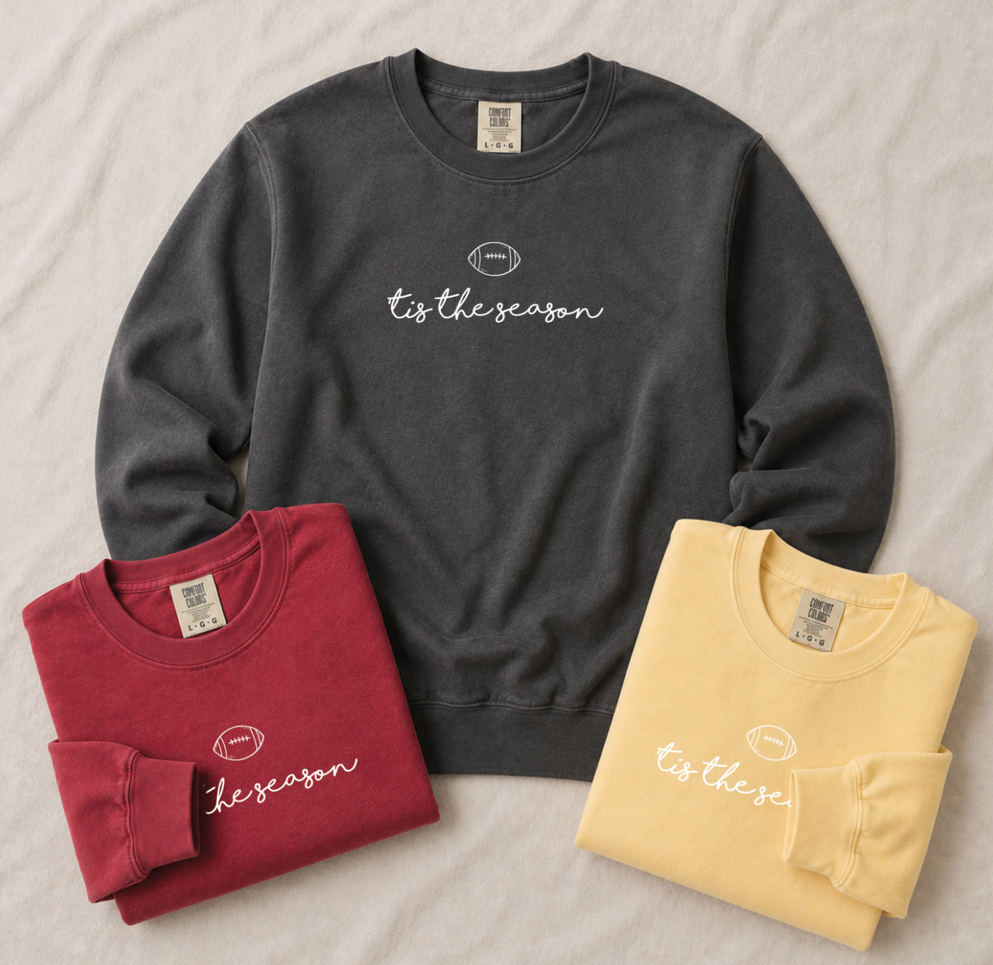 SWEET TEE TUESDAY: 'Tis the Season FOOTBALL (COMFORT COLORS SWEATSHIRT)