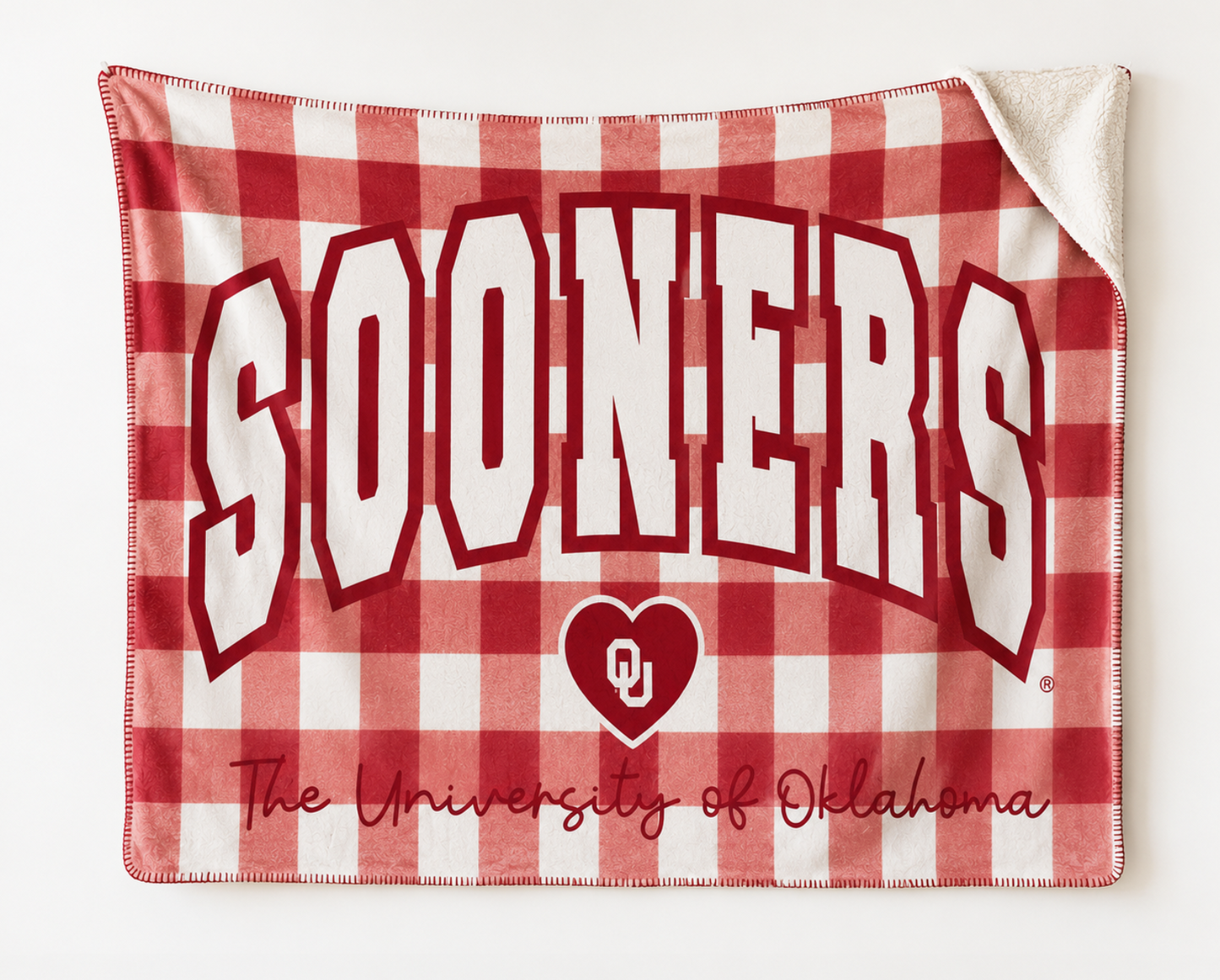 UNIV. of OK 2026: SOONERS Gingham *BLANKET*