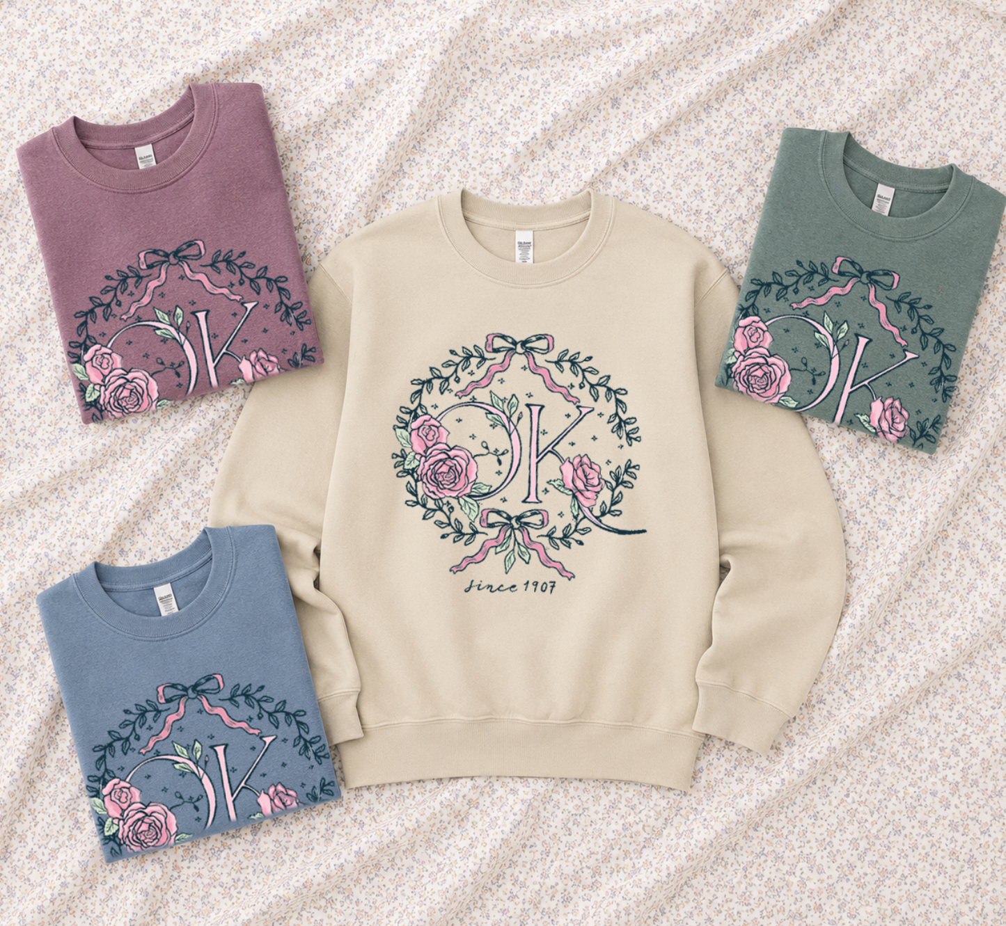 SWEET TEE TUESDAY: OK Coquette Floral Wreath (SWEATSHIRT)