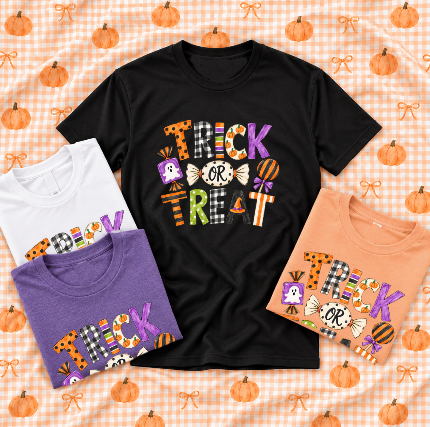 SWEET TEE TUESDAY: Trick Or Treat Mixed Patterns (BASIC CREW NECK or VNECK)
