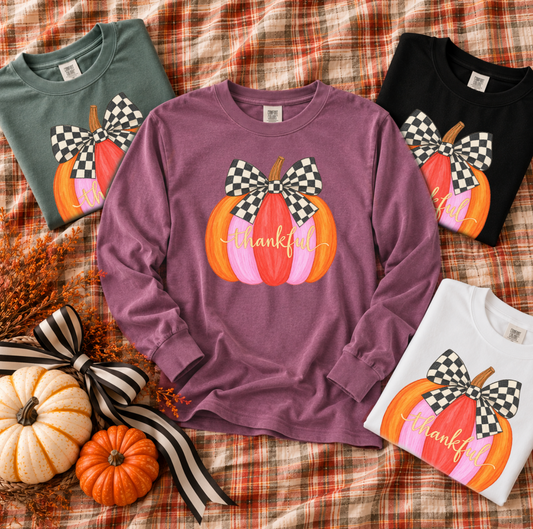 THANKSGIVING 2026: Thankful Whimsy Pumpkin (COMFORT COLORS SHORTSLEEVE or LONGSLEEVE)