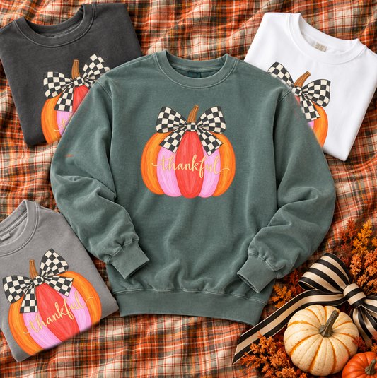 THANKSGIVING 2026: Thankful Whimsy Pumpkin (COMFORT COLORS SWEATSHIRT)