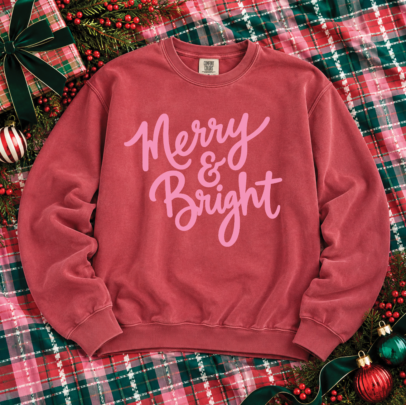 CHRISTMAS 2026: Merry & Bright (COMFORT COLORS SWEATSHIRT)