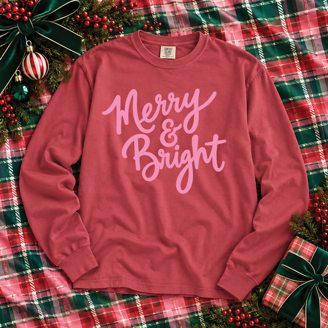 CHRISTMAS 2026: Merry & Bright (COMFORT COLORS SHORTSLEEVE or LONGSLEEVE)