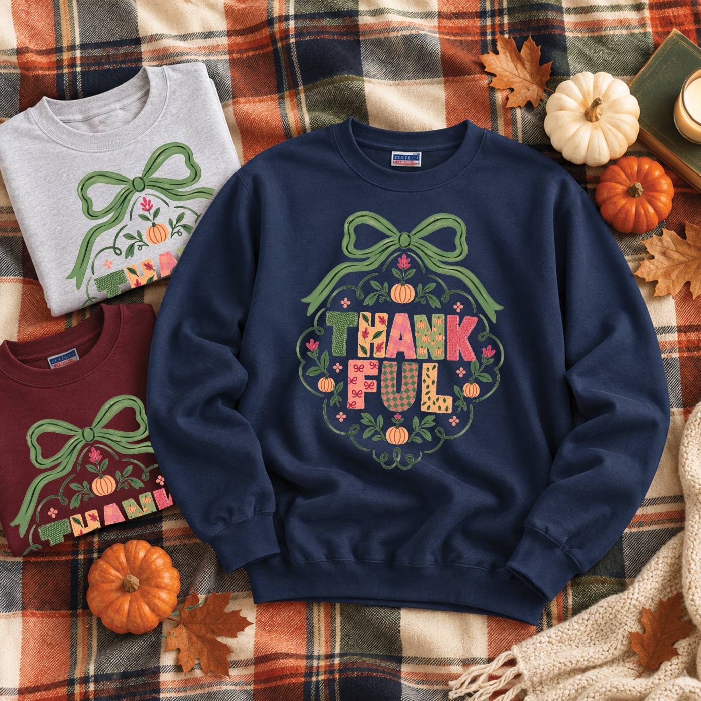SWEET TEE TUESDAY: Thankful Little Bow (BASIC SWEATSHIRT)