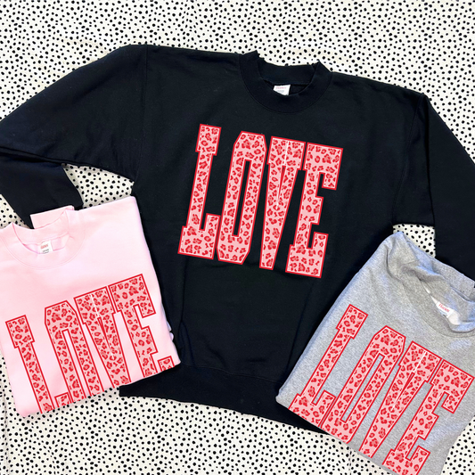 VALENTINE 2026: LOVE Pink Leopard (SWEATSHIRT)