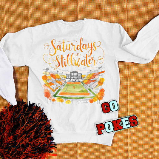 OK STATE 2025: Saturdays in Stillwater (COMFORT COLORS SWEATSHIRT)