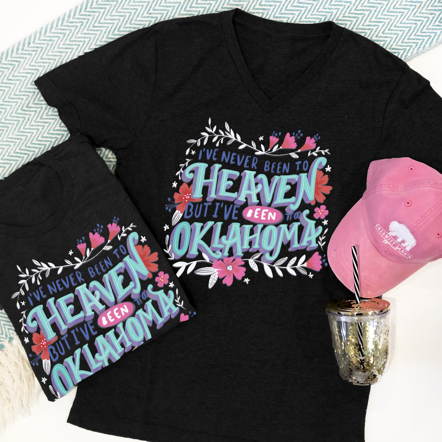 OKLAHOMA 2022: Floral - I've Never Been To Heaven... (CREW NECK or VNECK)